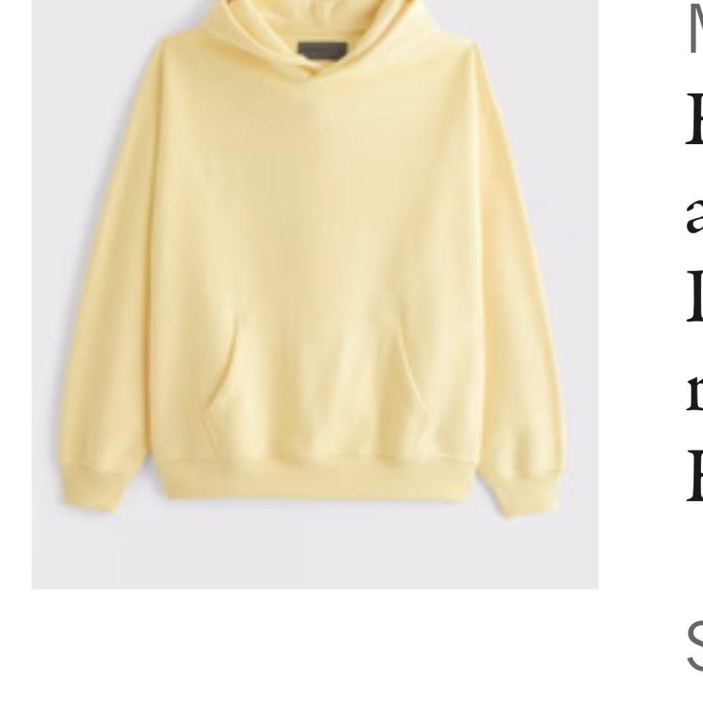 Abercrombie Poppover Hoodie In Sunny Yellow Size Large Tall